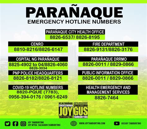 parañaque city hall treasurer's office contact number|Hotlines / Directory .